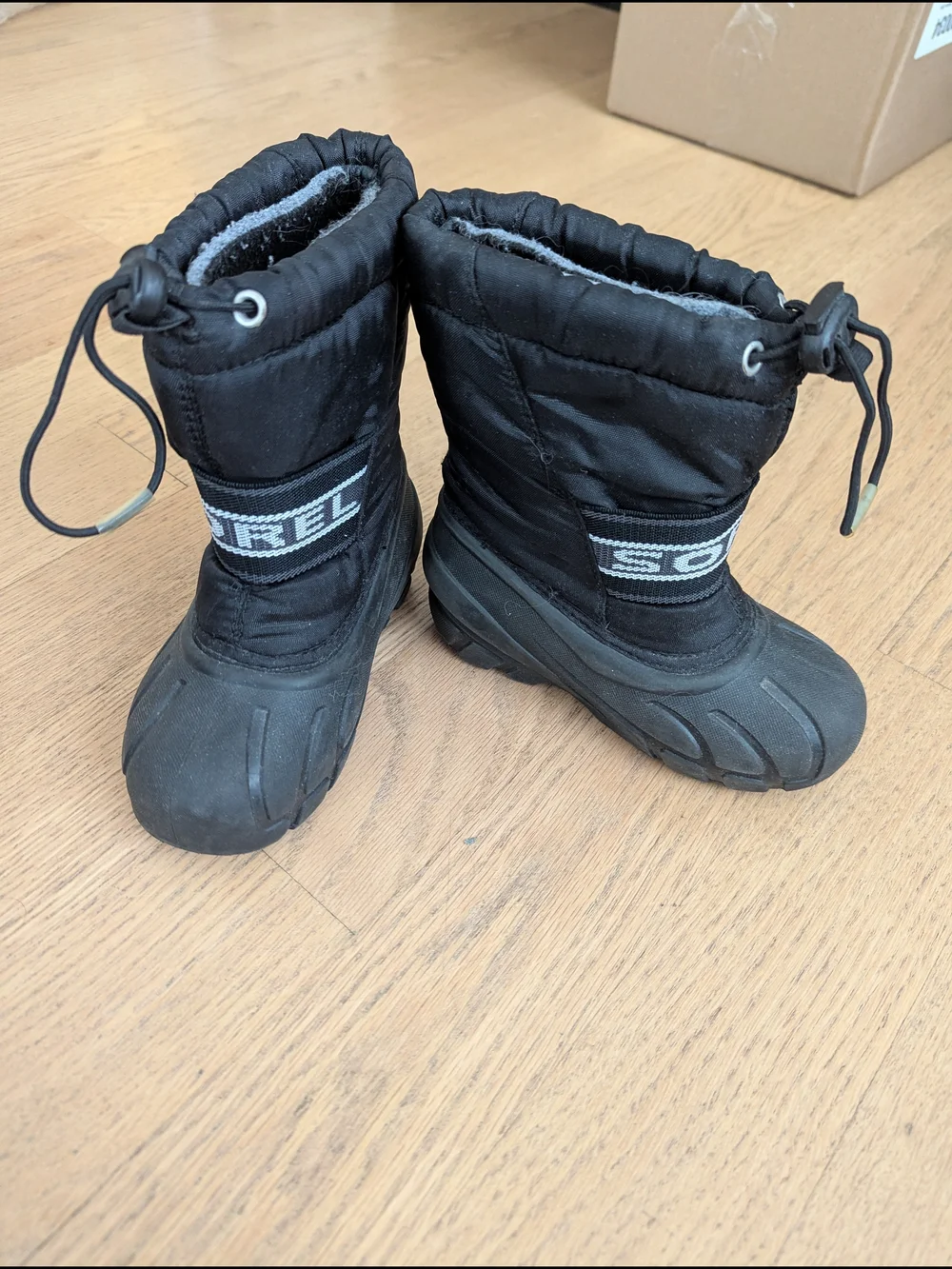 Sorel Kids Black Waterproof Winter Boots with Toggle Top